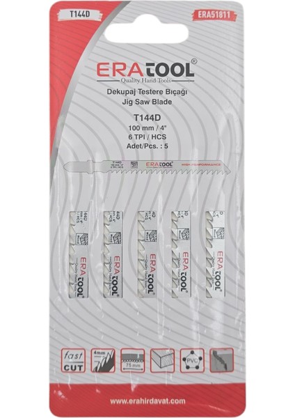 Fixonic Eratool ERA51811 T144D Ahşap Dekupaj Testere Bıçağı (5'li Paket)