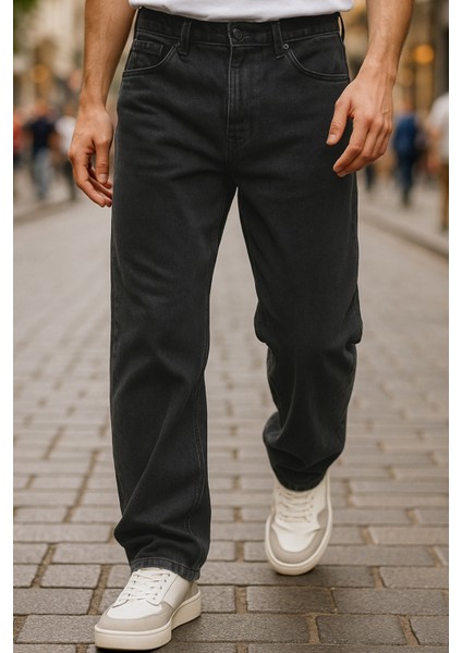 Erkek Yüksek Bel Bol Kesim Baggy Loose Fit Jean PANTOLON-C352