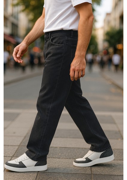 Erkek Yüksek Bel Bol Kesim Baggy Loose Fit Jean PANTOLON-C352 indirimleri