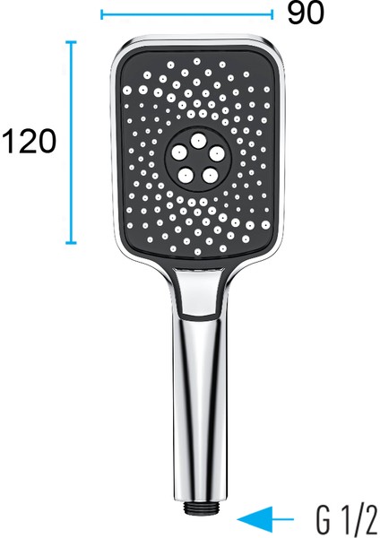 | Valtemo Krom Siyah, Butonlu, Fonksiyonlu, Kireç Önleyicili El Duşu modelleri