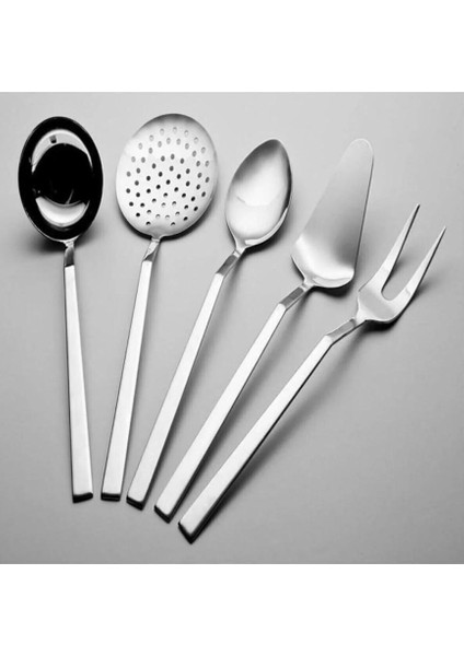 5 Parça Çelik Düz Servis Seti Kepçe Kevgir Spatula Makarna Kaşığı Takımı Çeyiz Mutfak Seti fiyatları