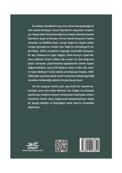 Benliğin ve Özgürlüğün Azabı - Romanlarla Düşünmek - Mehmet Can Doğan fırsatları