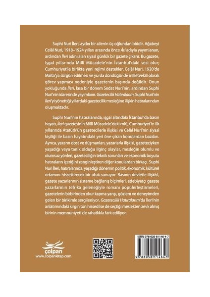 Gazetecilik Hatıralarım - Suphi Nuri İleri modelleri