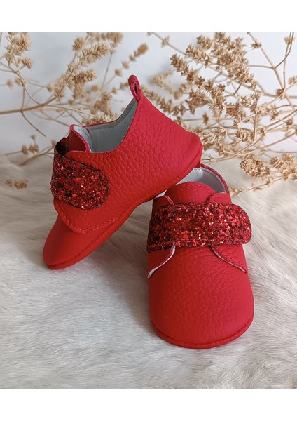 Juno Kırmızı Hakiki Deri Bebek Ayakkabı modelleri