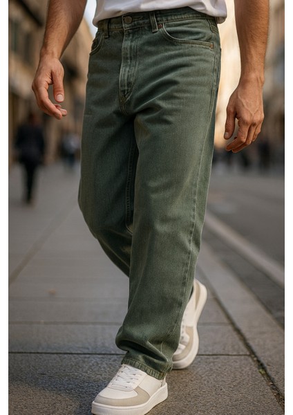 Erkek Yüksek Bel Bol Kesim Baggy Loose Fit Jean PANTOLON-C352