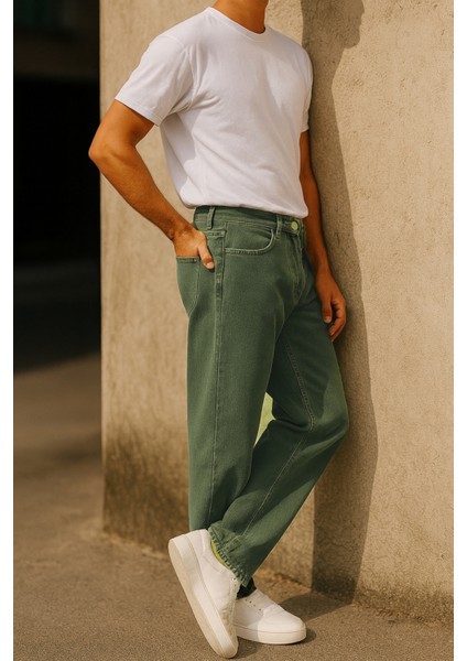 Erkek Yüksek Bel Bol Kesim Baggy Loose Fit Jean PANTOLON-C352
