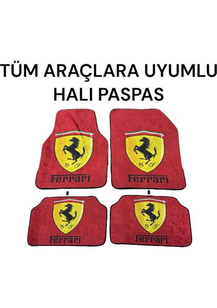 Lüx Oto Halı Paspas Desenli Yıkanabilir Universal (Her Araca Uyumlu)(Ferari)
