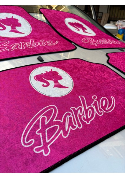 Lüx Oto Halı Paspas Desenli Yıkanabilir Universal (Her Araca Uyumlu)(Barbie Logo) modelleri