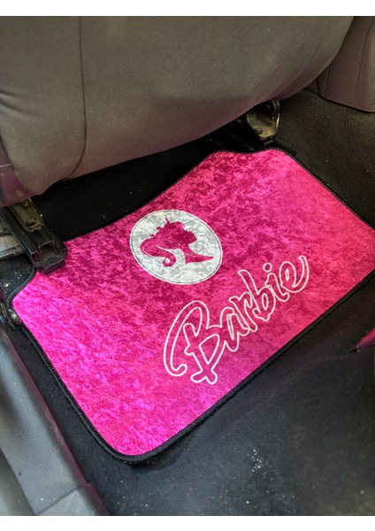 Lüx Oto Halı Paspas Desenli Yıkanabilir Universal (Her Araca Uyumlu)(Barbie Logo) indirimleri