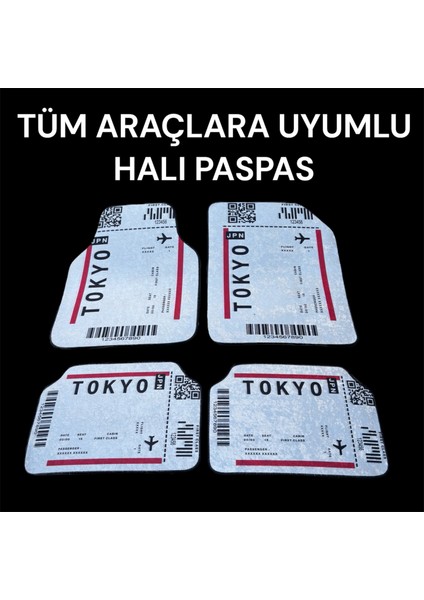 Lüx Oto Halı Paspas Desenli Yıkanabilir Universal (Her Araca Uyumlu)(Tokyo)