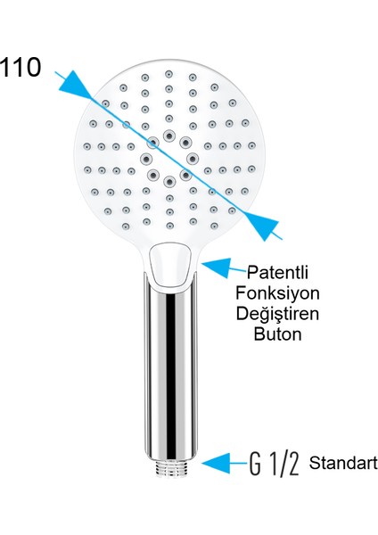 | Valtemo Krom Butonlu Fonksiyonlu El Duşu fırsatları