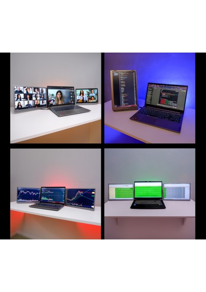 TRİMONİTÖR - 14” Taşınabilir İkili Monitör (SABİT PANEL)