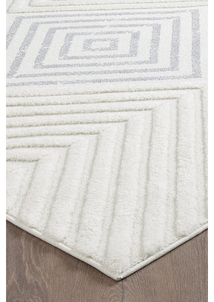 Quincey Bukleli Yumuşak Peluş Post Shaggy Krem Çocuk Odası Oturma Odası Salon Mutfak Halısı