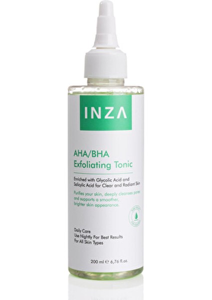INZA AHA/BHA Peeling Tonik Sıkılaştırıcı Etki Tüm Cilt Tipleri İçin 200 ml