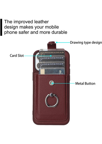 iPhone 17 Pro Max Için Kart Çantası Halka Tutucu Telefon Kılıfı (Yurt Dışından) modelleri