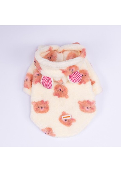 Somon Sapporobear Hoodie Ayı Desenli Kulaklı Peluş Köpek Kıyafeti Kedi Kıyafeti Köpek Sweati indirimleri