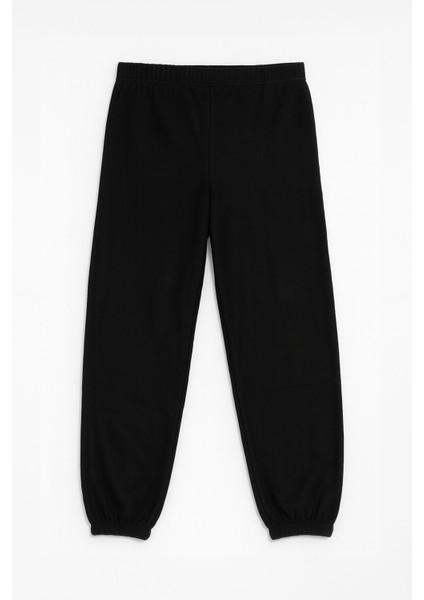 Kadın Paçası Lastikli Siyah Polar Pijama Altı fiyatları