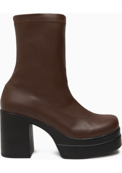 Bie Siyah Platform Topuklu Kadın Streç Bot fiyatları