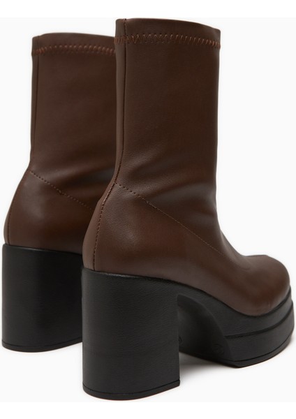 Bie Siyah Platform Topuklu Kadın Streç Bot fırsatları