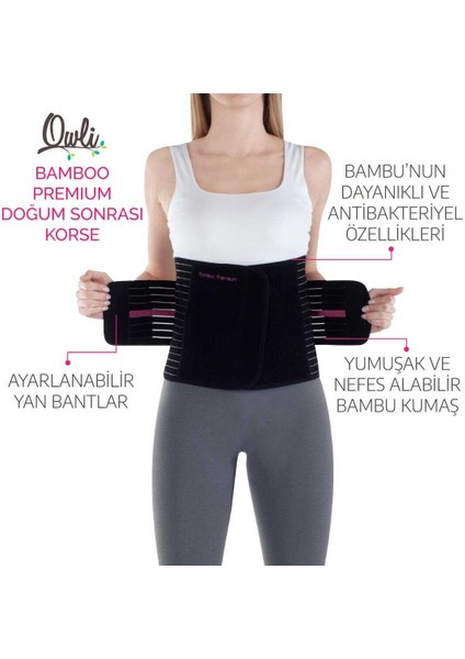 Bamboo Premium Doğum Sonrası Korse Siyah