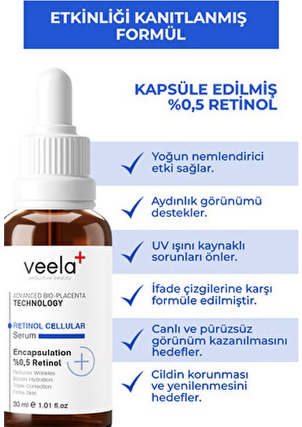 Onarıcı Retinol Cellular Serum Tüm Cilt Tipleri İçin Sıkılaştırıcı Etki 30 ml