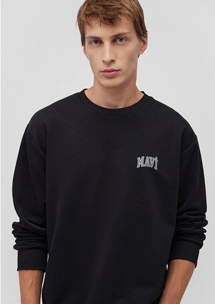 Mavi Logo Baskılı Siyah Sweatshirt 0611716-900
