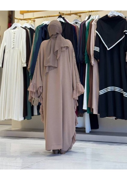 Şifon Fırfır Detaylı Dantel Elbise fırsatları