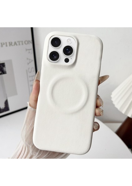 iPhone 16 Pro Için Koyun Derisi Magsafe Telefon Kılıfı (Yurt Dışından)