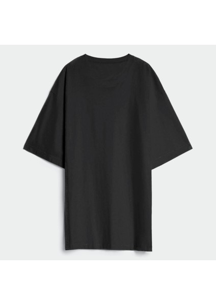 Kısa Kollu Oversize Siyah Tişört Unisex %100 Pamuk Recycle indirimleri