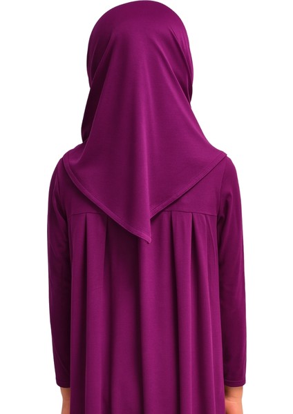 Penye Kendinden Başörtülü Çocuk Namaz Elbisesi Mor/ 6-7-8 Yaş fiyatları