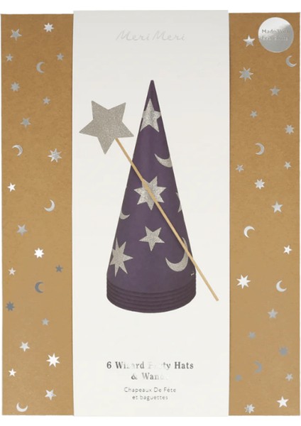 - Wizard Party Hats & Wands - Sihirbaz Parti Şapkaları & Sihirli Değnekler (6lı) indirimleri