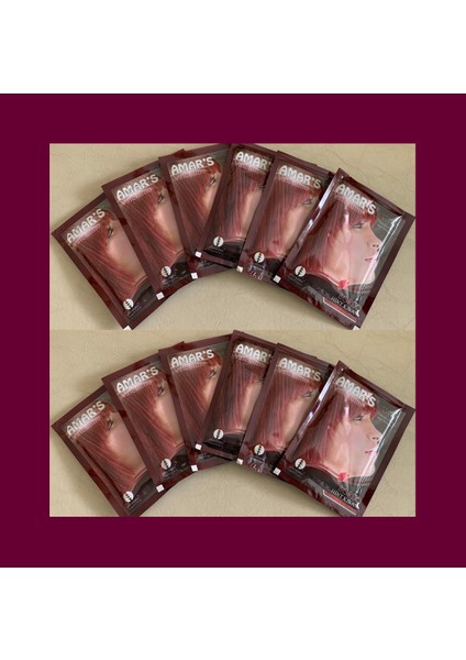 Kına İçeren Saç Boyası Bordo Renk (Koyu Kızıl) 10 gr - 12 Adet