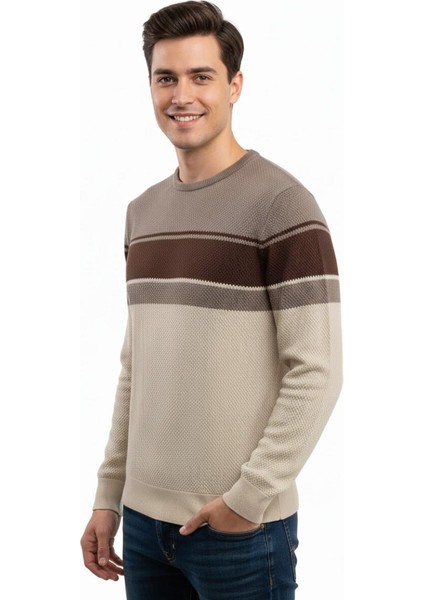 Erkek Sıfır Yaka Kazak Petek Örgü Klasik Kalıp 5244C BGL-ST04861 fiyatları