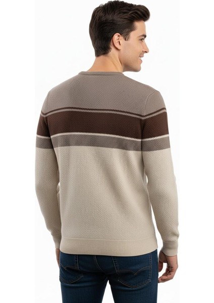 Erkek Sıfır Yaka Kazak Petek Örgü Klasik Kalıp 5244C BGL-ST04861 modelleri