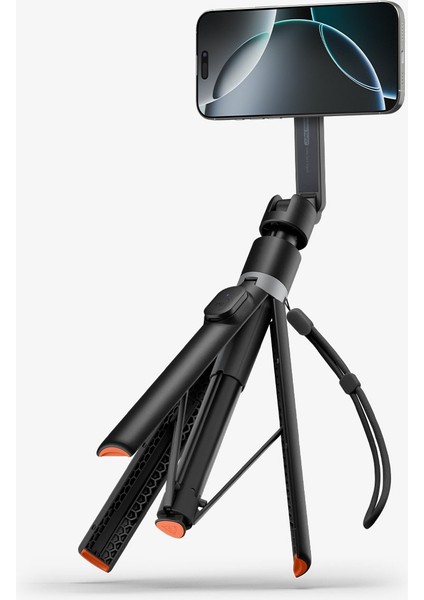Kablosuz Bluetooth Selfie Çubuğu MagSafe ile Uyumlu Uzaktan Kumandalı Tripod / 1.6 Metre Kadar Uzatılabilir Kolay Taşınabilir MagFit+ S581W Black - AMP09534