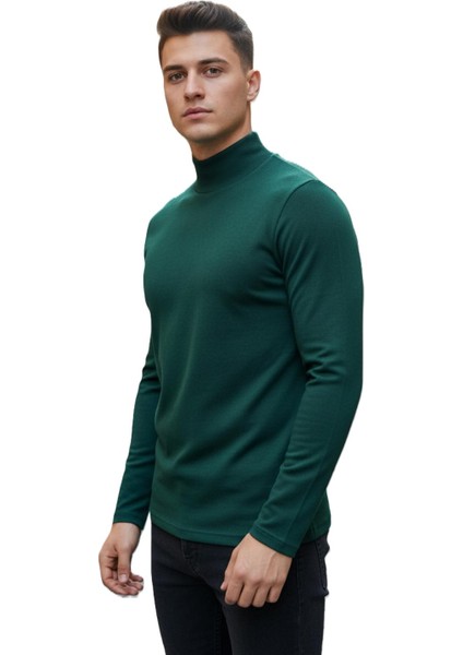 Erkek Yarım Balıkcı Uzun Kol Normal Beden Sweatshırt