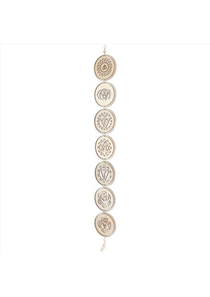 Ahşap 7 Çakra Ahşap Diskler Asılı Süs Çakra Şifa Duvar Sanat Dekasyon Meditasyon Enerji Sembolleri El Sanatları Kolye (Yurt Dışından) fırsatları