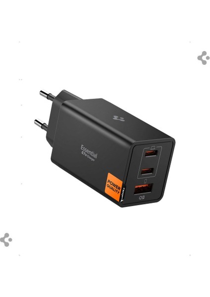 67W USB-C + USB-A 3 Port Hızlı Şarj Aleti PPS 2.0 Desteği Isı Düşüren GaN Pro Destekli Akım Korumalı Güç Adaptörü iPhone & Android & iPad & MacBook Type-C Black - ACH09458