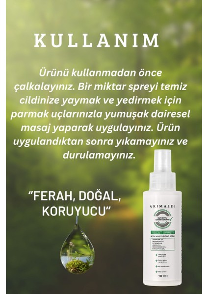 Koruyucu & Nemlendirici Vücut Spreyi (Sivrisinek ve Kene Karşıtı) – 100 ml fırsatları