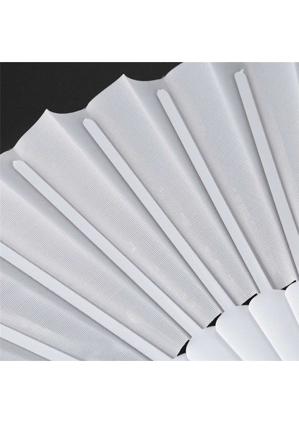 3x Plastik Kumaş El Katlanabilir Fan Bayanlar Erkekler Beyaz (Yurt Dışından) fırsatları