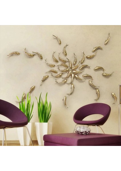 8pcs Reçine Sazan Altın Balık Duvar Asma Süsleme Kişilik Balık Heykelcik Ev Restoran Arka Plan Duvar Dekor (Yurt Dışından) fiyatları