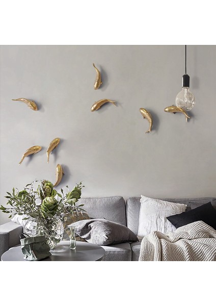 8pcs Reçine Sazan Altın Balık Duvar Asma Süsleme Kişilik Balık Heykelcik Ev Restoran Arka Plan Duvar Dekor (Yurt Dışından) modelleri
