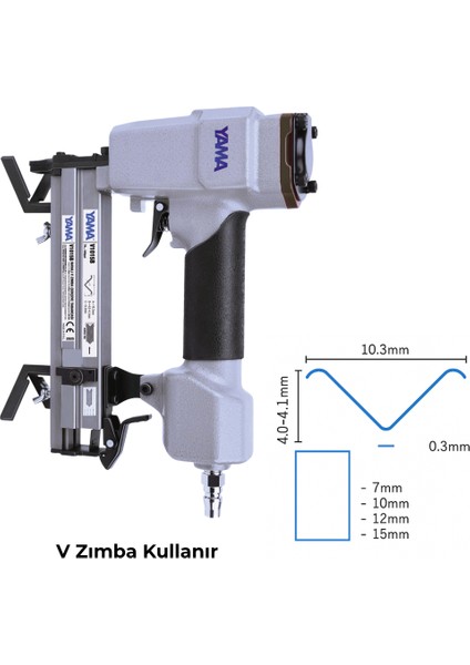 YAT-V1015B Havalı V Zımba Çerçeve Tabancası 10.3x 7-15 mm modelleri