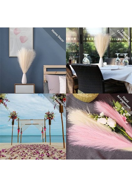 Pampas Çim 18IN/45CM Yapay Pampas Çim Fluffy 5 Stem Boho Home (Beyaz) (Yurt Dışından) modelleri