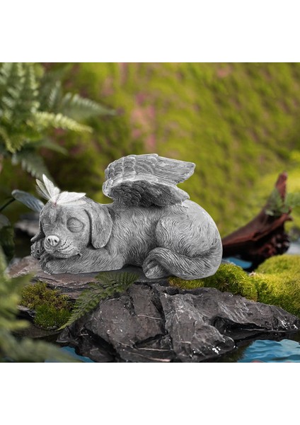 Köpek Angel Pet Memorial Mezar Taşları Işaretli Oyma Heykel Reçine Taş Kaplama (Yurt Dışından)