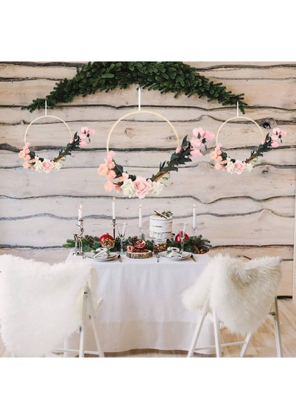 2x Ahşap Daire Yuvarlak Yakalayıcı Diy Kasnağı Çiçek Çelenk Evi Bahçe Bitki Dekor Asılı Sepet 15CM (Yurt Dışından) fırsatları