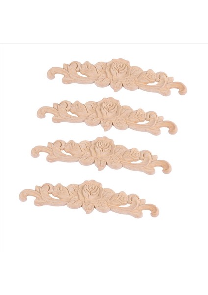 24PCS 20 x 5cm Kauçuk Ahşap Oyma Uzun Onlay Aplike Boyasız Gül Çiçek Kapı Ev Dekoru Avrupa Tarzı (Yurt Dışından) fiyatları