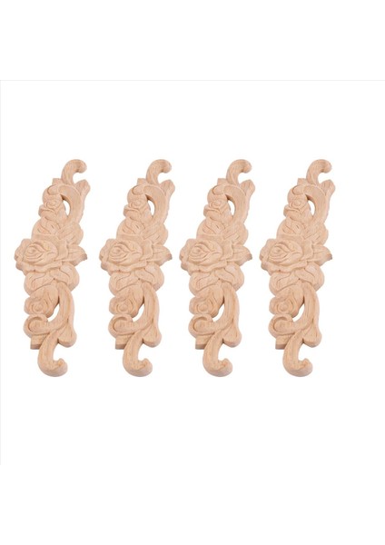 24PCS 20 x 5cm Kauçuk Ahşap Oyma Uzun Onlay Aplike Boyasız Gül Çiçek Kapı Ev Dekoru Avrupa Tarzı (Yurt Dışından) modelleri