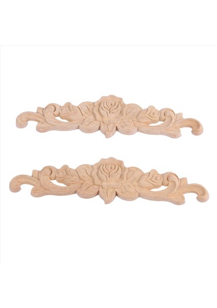 24PCS 20 x 5cm Kauçuk Ahşap Oyma Uzun Onlay Aplike Boyasız Gül Çiçek Kapı Ev Dekoru Avrupa Tarzı (Yurt Dışından) fırsatları