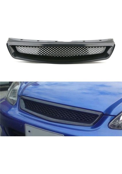 2x Ek T-R Tarzı Ön Tampon Kaput Örgü Izgara Yarış Izgarası Honda Civic Ek Cx Dx Ex Type R 1999-2000 Parlak Siyah (Yurt Dışından) fırsatları
